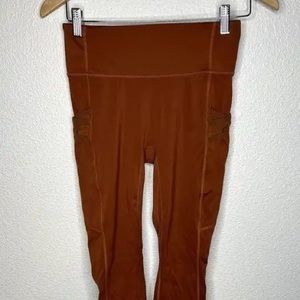 Fabletics High Waisted Trinity Motion 365 Teak Orange Leggings